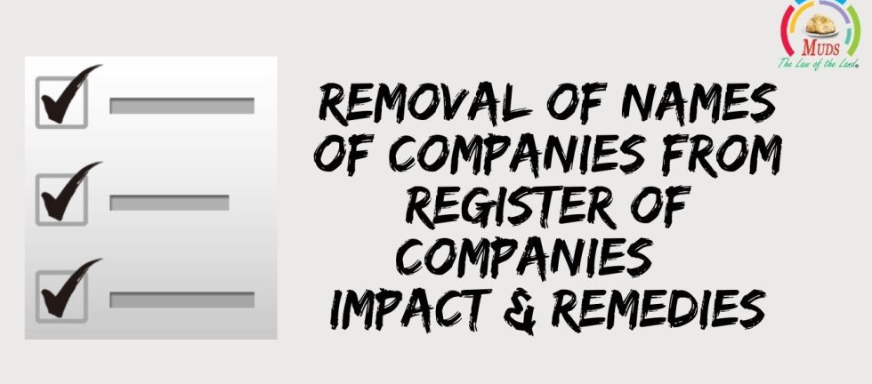 Removal of names of companies from roc - impacts and remedies