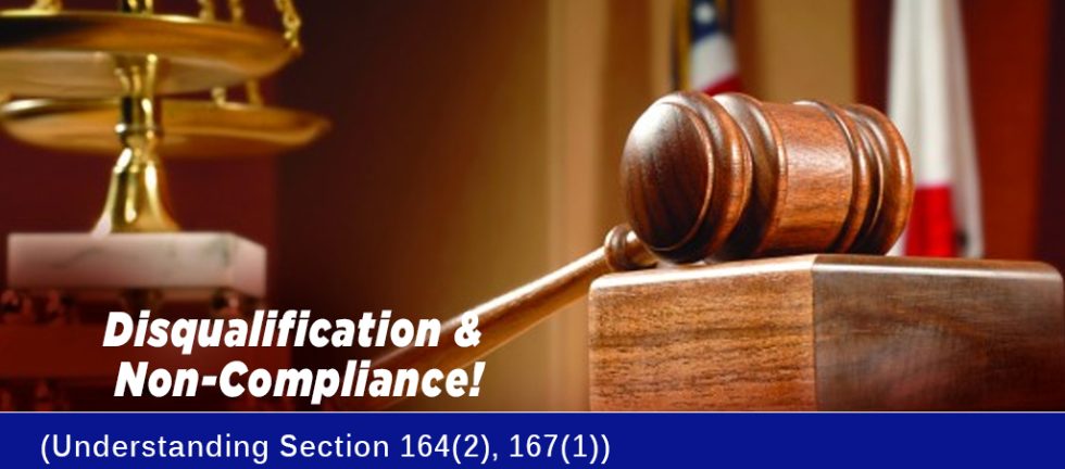 Directors Disqualification - Section 164 & 167